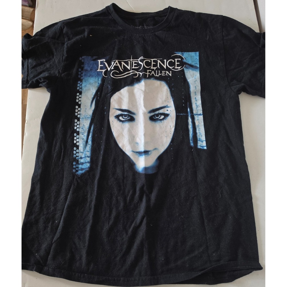 Evanescence Fallen Music Band T Shirt Mens Size Medium Black Gildan 5000